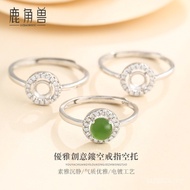 Electroplating Movable Mouth Micro-Inlaid Round Women's 92518k Silver Jewelry 5 White Gold 5 Empty H