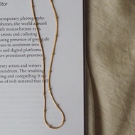 [Titanium Steel.Necklace] Snake Bone Peas Chain | Clavicle Chain | Steel Gold Plated | European Amer