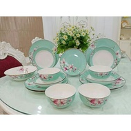 VANTAGE DINNER SET 20PCS TIFFANY BLUE MAGNOLIA