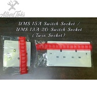 READY STOCK UMS 15A Switch Socket / UMS 13A 2G Switch Socket (Twin Socket)
