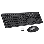【Worth-Buy】 Wireless Keyboard 106 Keys Full-Size Keyboard And Mouse Combo Set 2.4g Silent Keyboard For Notebook Lap Desk Pc