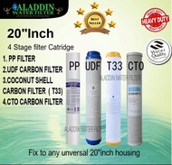 20" inch Water Filter Replacement Catridge/ PP UDF COCONUT SHELL CARBON (T33) CTO FILTER