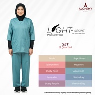 3 Quarter Sleeve Women Scrub Suit Lightweight PocketPro - Set (Shirt + Pants)