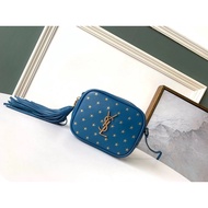 Saint 2019 New Style YSL New Style BLOGGER Star Lake Water Blue Tassel Camera Bag Ladies Shoulder Cr