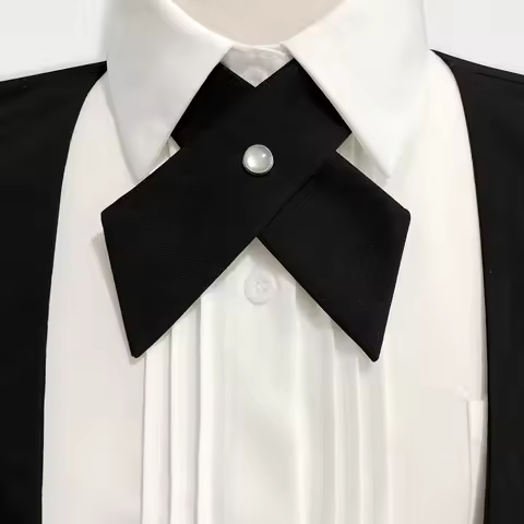 Pure Color Cross Necktie Adjustable Uniform Bow Tie Ladies Fashion Accessory