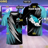 【FREE CUSTOM】3D Bowling Polo Shirts For Team BO0376 Bowling balls and pins with for men, casual stre