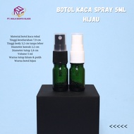 HIJAU 5ml glass spray bottle 5ml thick green glass bottle with spray cap