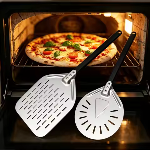 7/8/9/12inch Aluminum Pizza Peel Pizza Turner with Handle Oven Pizza Turning Paddle for Outdoor Pizz
