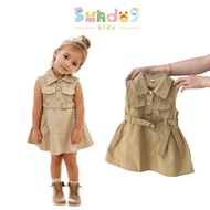 Korean Girls Dress Sleeveless Casual Dress Kids Gril Clothes For 2-7Years