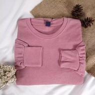 Adreena blouse knit lengan balon - Top blouse ribbed lengan panjang wanita daily