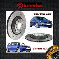 BREMBO Xtra Rear Brake Discs (2pcs) - Volkswagen Golf MK5 R32, Golf MK6 2.0R 4motion