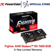 POWERCOLOR Fighter AMD Radeon RX 7600 8GB GDDR6 GRAPHICS CARD ( RX7600 8G-F )