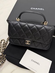 Chanel mini cf handle woc (black 羊皮)