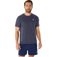 ASICS : 2011D174.500 KATAKANA MESH SS TOP MEN RUNNING ผู้ชาย เสื้อคอกลม ของแท้ INDIGO FOG