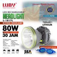 Luby Senter Kepala Selam JUMBO 80 Watt L-1817L Cahaya PUTIH Super Terang Body Besar