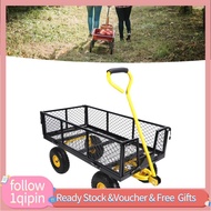 1qipin.my Steel Garden Cart  900 Lbs Heavy Duty Wagon with Removable Mesh Sides to Convert into Flat