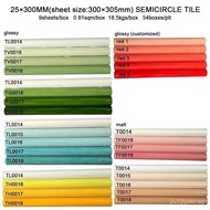 Nordic Long Ceramic Mosaic Bar Counter Entryway Curved Wall Tiles Restaurant Background Decorative T