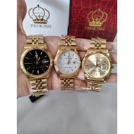 PROKING Extra Large Men Watch Gold Stainless Steel Quartz with Date