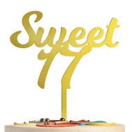 Topper Kue Akrilik Sweet Seventeen Umur 17 Tahun / Cake Topper Acrylic Sweet 17 Seventeen / Dekorasi