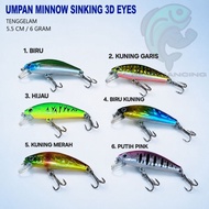 3D EYES Sinking Minnow Bait (5.5cm 6gr) 3D EYES Sinking Casting Lure (5.5 cm 6 gr)