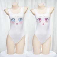 情趣內衣sexy lingerie 二次元動漫表情死庫水開檔泳衣 123-A (紅色眼睛,藍色眼睛)