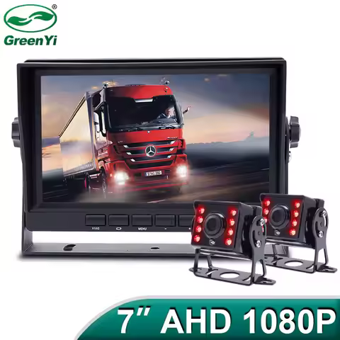 HD 1920*1080P 7 Inch IPS Screen 2CH Truck Bus Vehicle Parking Monitor With 2CH Starlight Night Visio