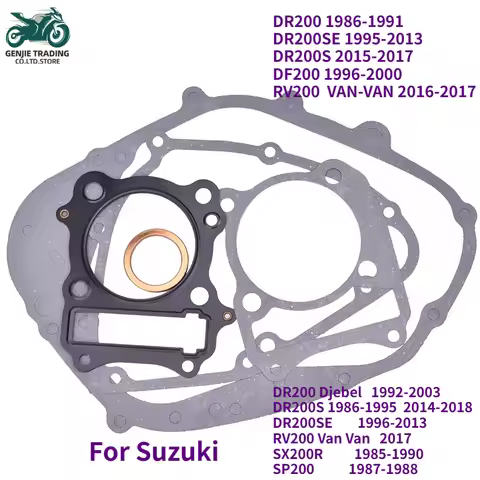 Motorcycle Full Cylinder Head Overhaul Gasket Set for Suzuki DR200 1986-1991 DR200SE DR 200 SE 1995-