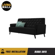 Living Mall Diana Series Fabric/Leather 1/2/3-Seater Sofa Set with Chaise  In 6 Colours