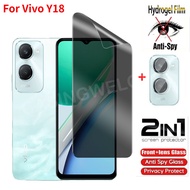ฟิล์มไฮโดรเจลสำหรับความเป็นส่วนตัวแบบนิ่ม4 In1 Vivo Y18 2ฟิล์มป้องกันการสอดแนมฟิล์มกันรอยป้องกันเต็ม