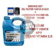 (16510-61A31 Oil Filter +Lubrimaxx 10W40-4L Semi Engine Oil) SUZUKI SWIFT RS415 APV GRAND VITARA 2.0