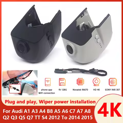 Plug and play Wifi Car DVR UHD 2160P 4K Dash Cam Camera For Audi A1 A3 A4 B8 A5 A6 C7 A7 A8 Q2 Q3 Q5