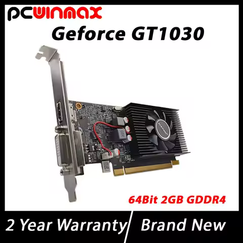 PCWINMAX Brand New GT 1030 2GB DDR4 64Bit Low Profile Graphics Card with HD DVI Outputs GPU Video Ca