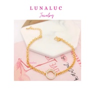 Lunaluc Elegant 18K Gold Circle Hook Bracelet | Circle Bracelet Gold 18K Jewelry
