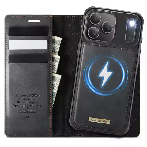 For iPhone 17 16 Pro Max iPhone Air 17 Pro Detachable Wallet Case Compatible with Magsafe, 2-in-1 PU