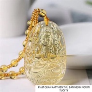 () Yellow Buddha Face Necklace Necklace - Buddha Buddha Face Necklace - Buddha Fate And