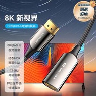 威迅HFN系列DP公轉HDMI-A母8K轉換器鋅合金款棉網編織黑色0.25米