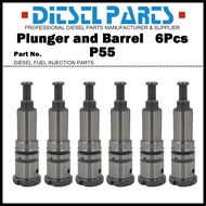6Pcs Plunger P55 Plunger and Barrel Assembly 134101-7120 for MITSUBISHI Fuso 6D22 6D22T 8DC9 8DC9T 8