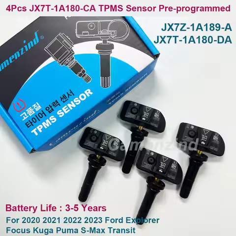 4Pcs JX7T-1A180-CA JX7T1A180CA Tire Pressure Monitoring Sensor 433Mhz For 2020-2023 Ford Explorer Fo