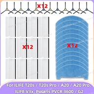 Fit For ILIFE T20s / T20s Pro / A20 / A20 Pro, ILIFE V3x Parts Side Brush HEPA Filter Mop Cloth