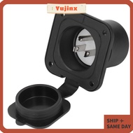 YUJINX Straight Blades Receptacle, 15A 125V with Waterproof Cover Flange Power Inlet, Conversion Plu