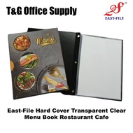 East-File | A4 Hard Cover Transparent Clear Menu Book Pockets Restaurant Cafe (Black) [MB106R, MB512