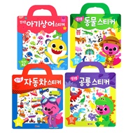 [Korea] Pinkfong Bag Sticker Best 4p Set / Baby shark / Animal / Car / Dinosaur