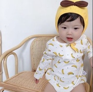 男女嬰幼兒bb kids 兒童小朋友可愛cosplay 香蕉蕉蕉banana連身衫褲，百日宴生日party服送帽子 (不包襪子)