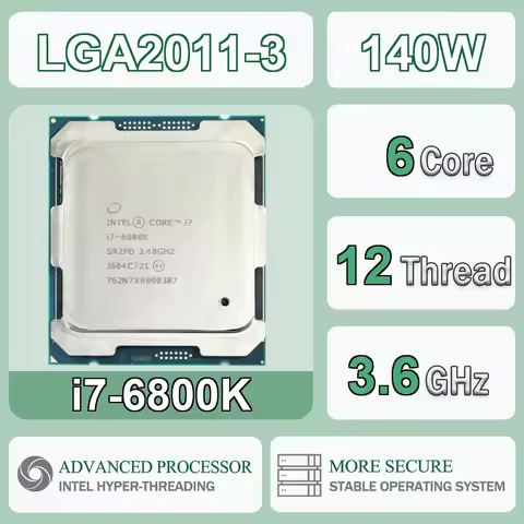 Intel Core I7-6800K 3.4GHz 6 Cores 2 Threads 15M 140W 14NM I7 6800K Computer CPU Processor Server Pa