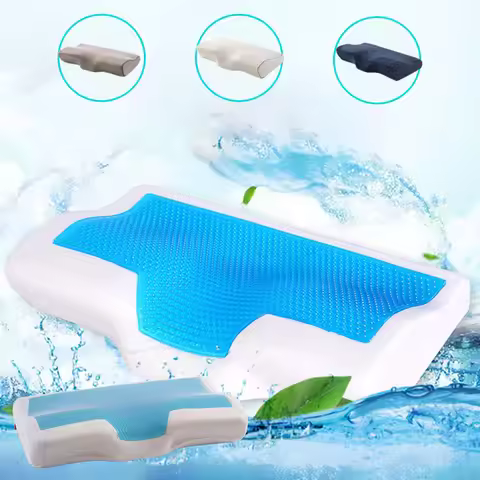 Soft Orthopedic Memory Foam Gel Pillow Core+Pillowcover Summer Cooling Sleep Pillow Anti Eczema Cerv