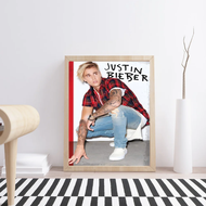 2025 Popular Singer Justin Bieber Self-adhesive Art Poster Retro Kraft Paper Sticker DIY Room Bar Ca