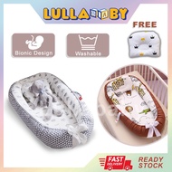 🔥READY STOCK🔥 Baby Nest Bed with Pillow Cotton Baby Bed Portable Crib Tilam Bantal Babynest Set Tila