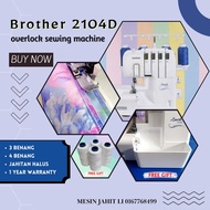 BROTHER 2104D OVERLOCKER SEWING MACHINE / MESIN JAHIT TEPI BROTHER PORTABLE