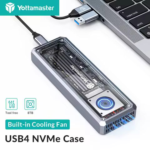 Yottamaster USB4 NVMe SSD Case 40Gbps External Hard Drive Enclosure Compatible Thunderbolt 3/4 Type 