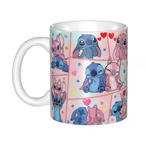 DIY Stitch Cartoon Anime Manga Ceramic Mug Personalized Coffee Cups Creative Gift